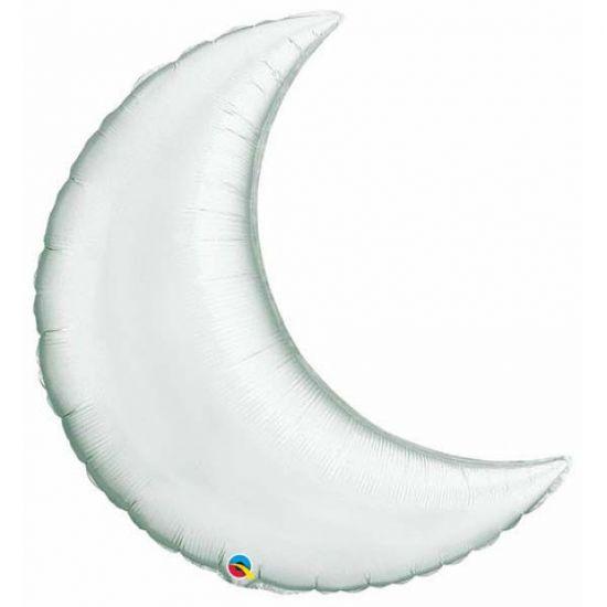 Silver Crescent Moon Foil Balloon Shape - Party Affair