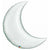 Silver Crescent Moon Foil Balloon Shape