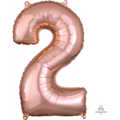 Rose Gold Mid-Size Number 2 Foil Balloon