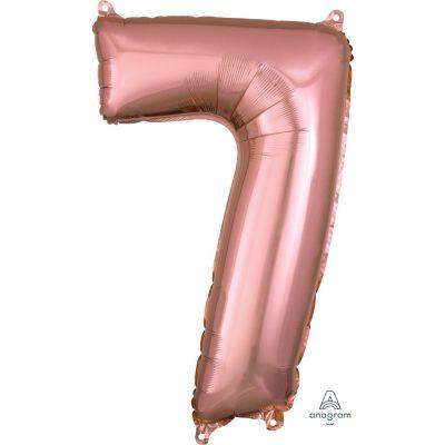 Rose Gold Mid-Size Number 7 Foil Balloon - Party Affair