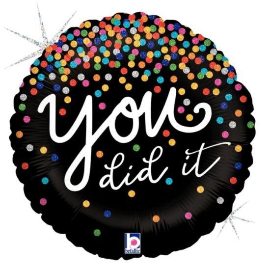 Holographic You Did It Confetti Foil Balloon - Party Affair