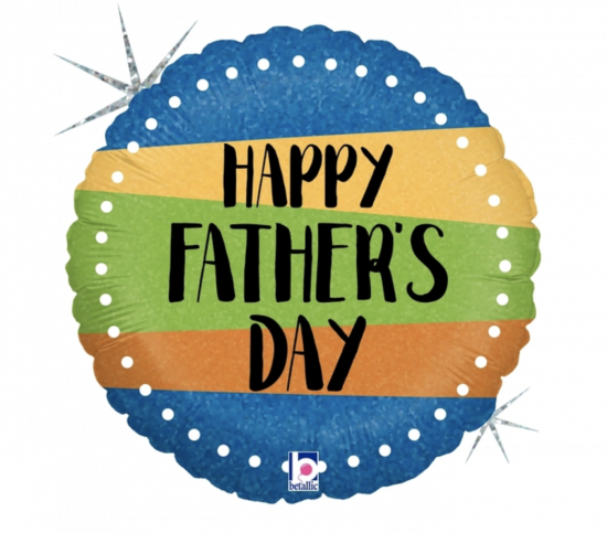 Happy Father's Day Colour Bands Foil Balloon