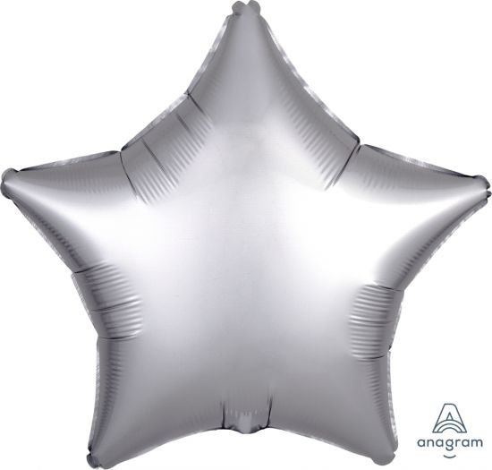 Satin Luxe Platinum Star Foil Balloon