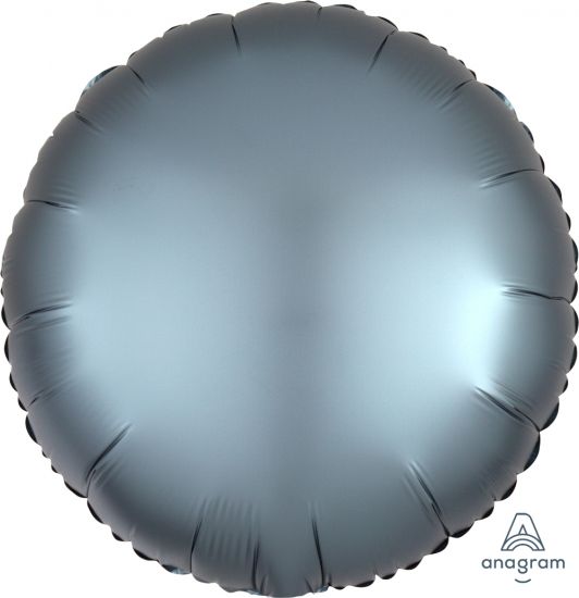 Blue Steel Satin Luxe Round Foil Balloon