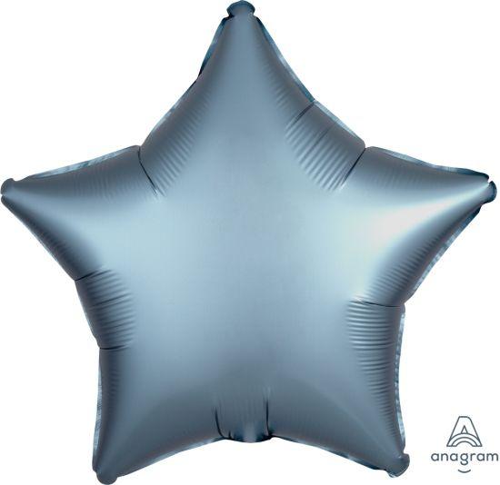 Satin Luxe Steel Blue Star Foil Balloon - Party Affair
