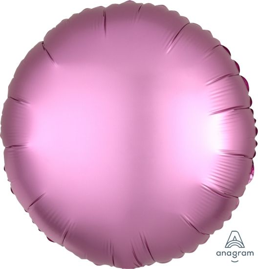 Flamingo Pink Satin Luxe Round Foil Balloon