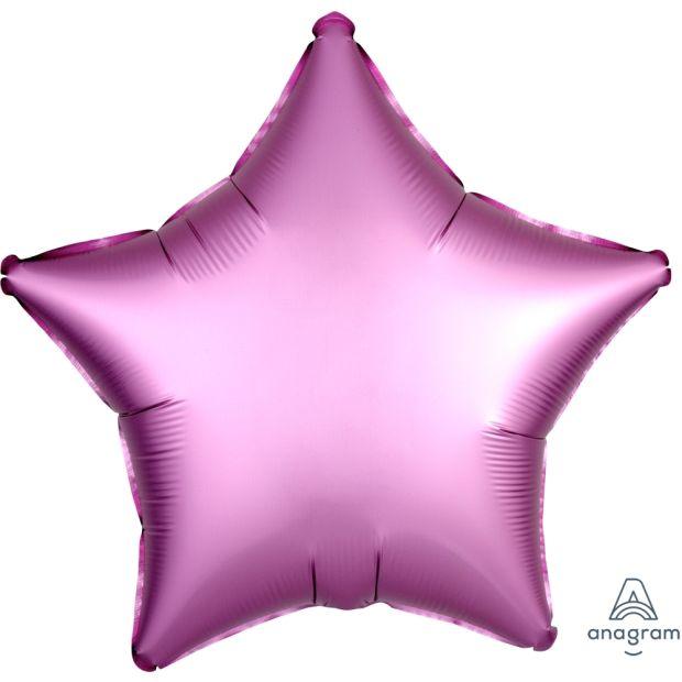 Satin Luxe Flamingo Pink Star Foil Balloon - Party Affair