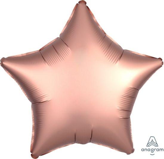Satin Luxe Rose Copper Star Foil Balloon - Party Affair