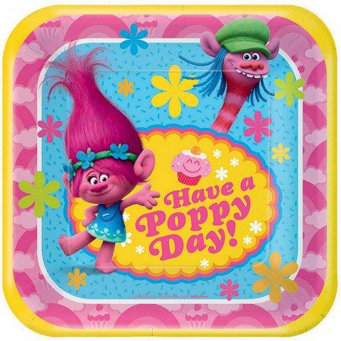 Trolls. Have A Poppy Day! Small Square Plate - Party Affair