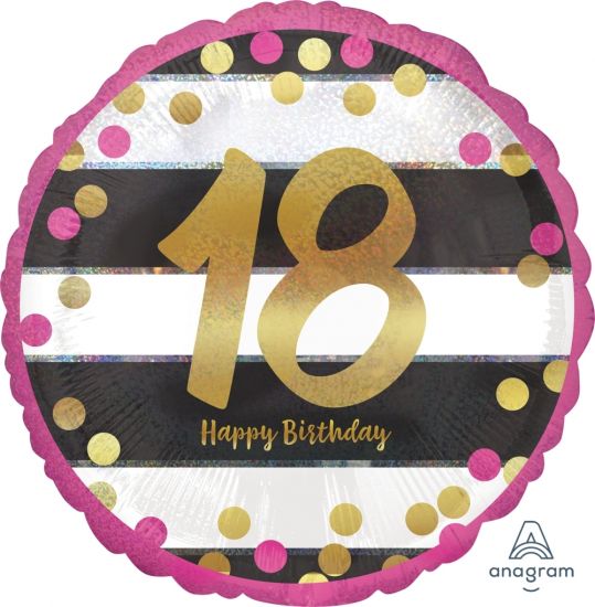Pink & Gold 18 Happy Birthday Foil Balloon