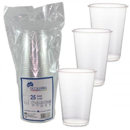 Clear Plastic Beer Glasses - Party Affair