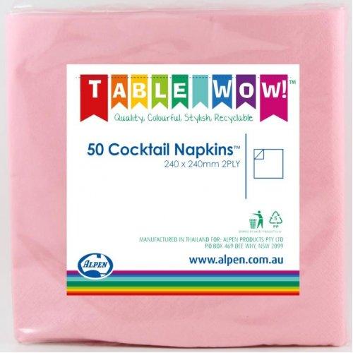Light Pink Cocktail Serviettes - Party Affair