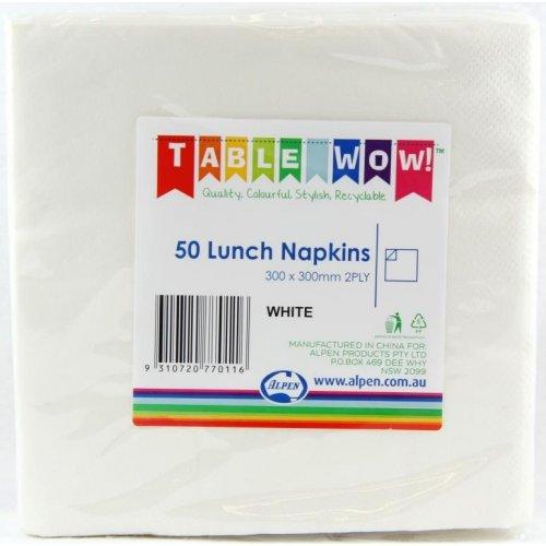 White Lunch Serviettes - Party Affair