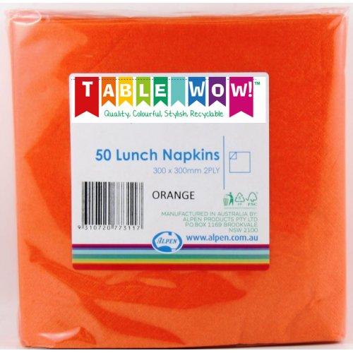 Orange Lunch Serviettes - Party Affair