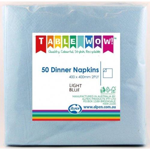 Light Blue Dinner Serviettes - Party Affair