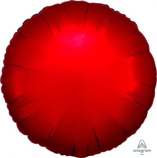 Satin Luxe Sangria Red Round Foil Balloon