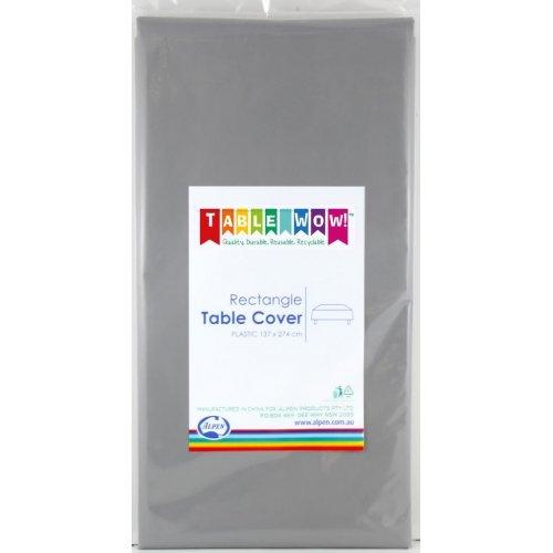 Silver Plastic Rectangular Table Cover - Party Affair