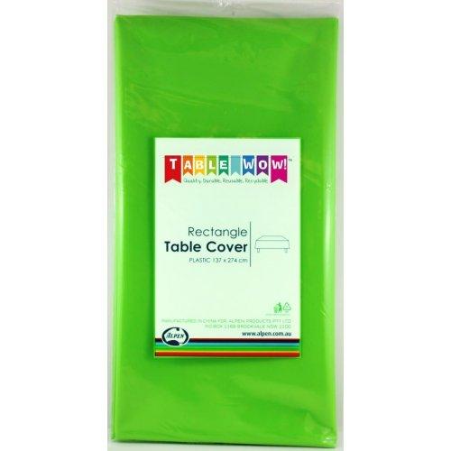 Lime Green Plastic Rectangular Table Cover - Party Affair