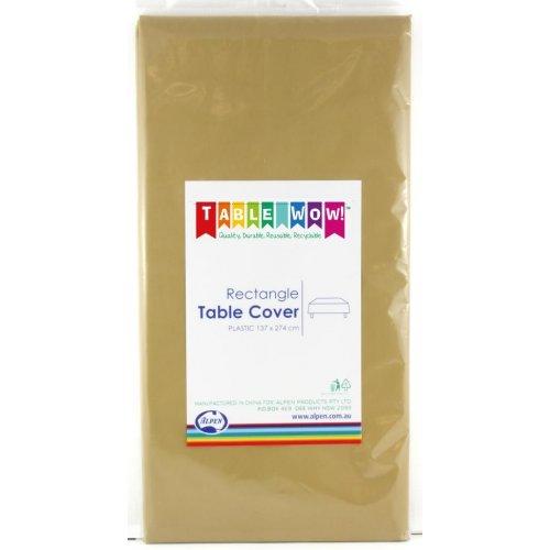 Gold Plastic Rectangular Table Cover - Party Affair