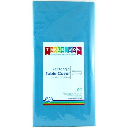 Teal Blue Plastic Rectangular Table Cover - Party Affair