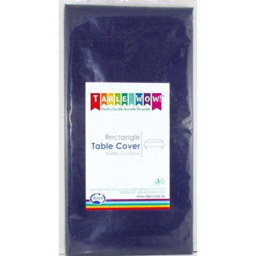 Navy Blue Rectangular Plastic Table Cover - Party Affair