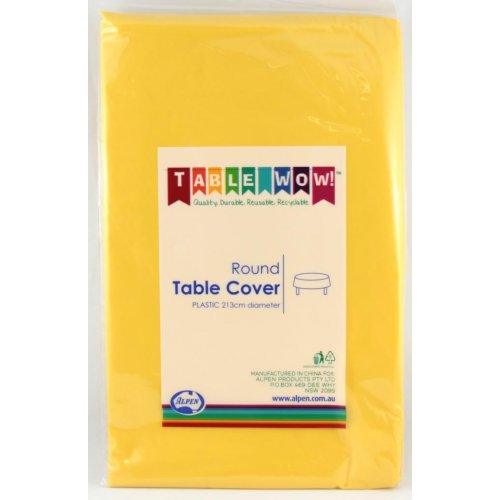 Yellow Plastic Round Table Cover - Party Affair