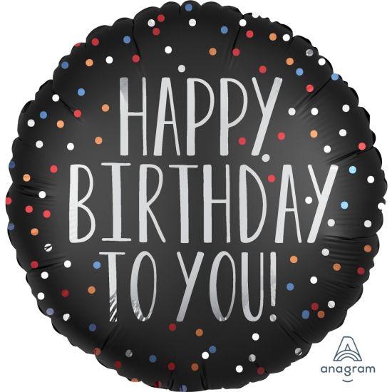 Happy Birthday To You Satin Dots Foil Balloon - Party Affair