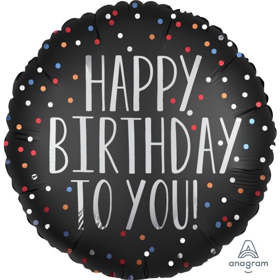 Happy Birthday To You Satin Dots Foil Balloon