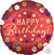 Red Satin Spots & Stars Happy Birthday Foil Balloon