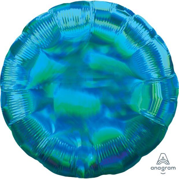 Iridescent Cyan Blue Round Foil Balloon - Party Affair