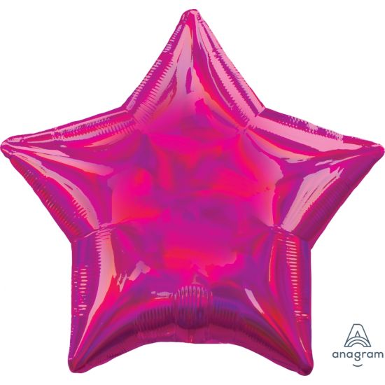 Iridescent Holographic Pink Star Foil Balloon