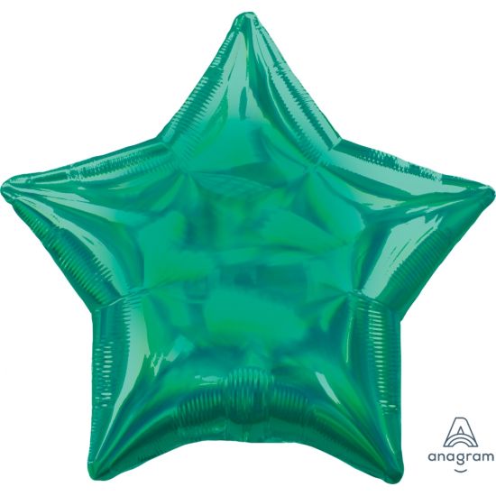 Iridescent Holographic Green (Jade) Star Foil Balloon