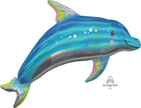 Iridescent Holographic Dolphin Foil Balloon Shape - Party Affair