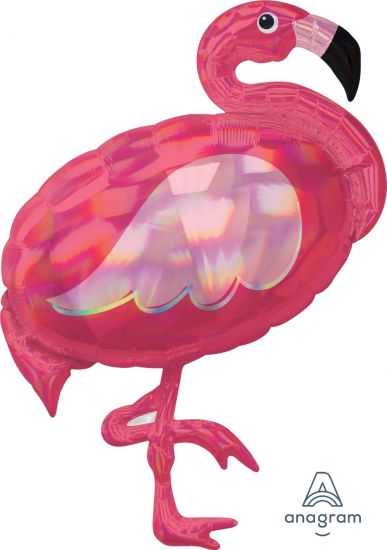 Holographic Flamingo Foil Balloon Shape