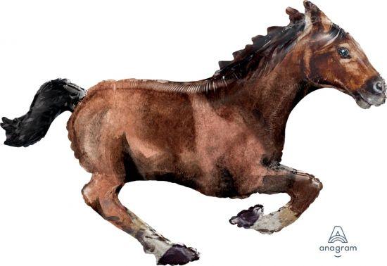 Galloping Brown Horse Foil Balloon - Party Affair
