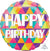 Colourful Triangles Happy Birthday Foil Balloon