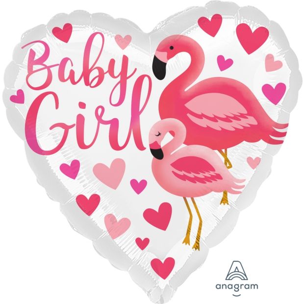 Flamingo Baby Girl Foil Balloon