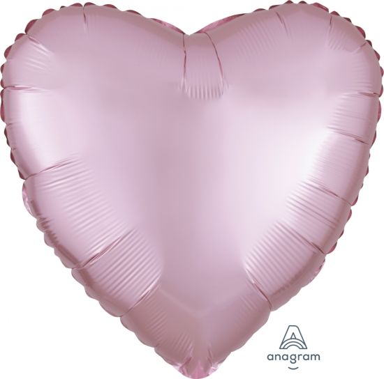 Satin Luxe Pastel Pink Heart Shape Foil Balloon