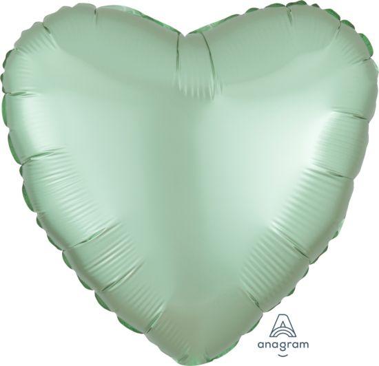 Satin Luxe Pastel Mint Green Heart Foil Balloon - Party Affair