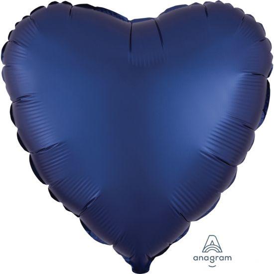Satin Luxe Navy Heart Shape Foil Balloon - Party Affair