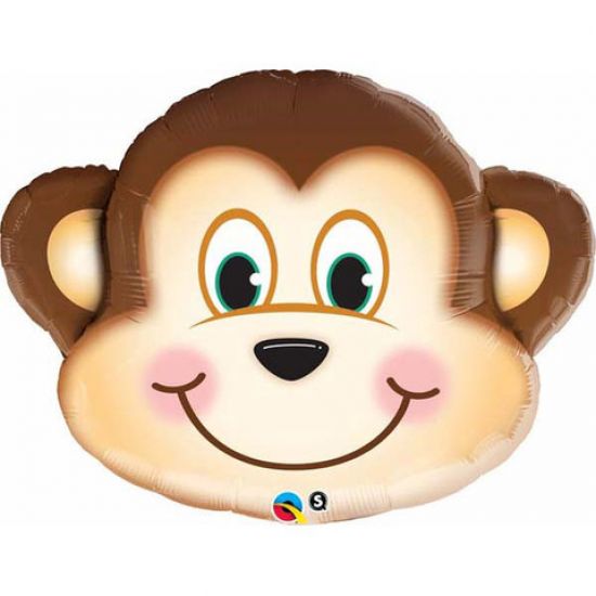 Cute Monkey Face Foil Balloon Shape