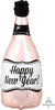 Happy New Year Rose Gold Bubbly Bottle Foil Balloon Shape