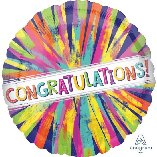 Congratulations Painterly Burst Foil Balloon