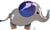 Elephant With Purple Ear Foil Balloon