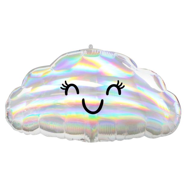 Iridescent Holographic Cloud Foil Balloon Shape