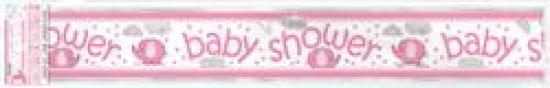 Pink Umbrellaphants Baby Shower Foil Banner - Party Affair