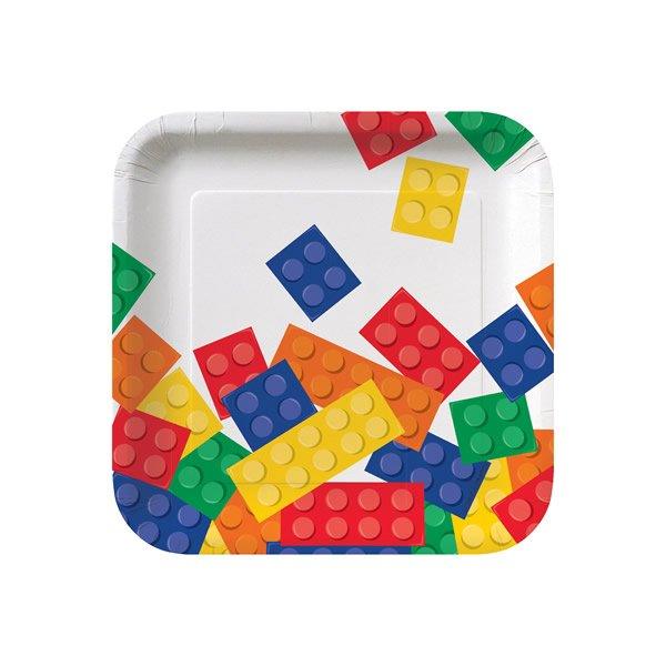 Block Party Square Paper Plates - Party Affair