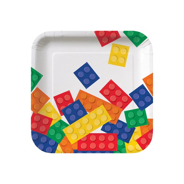 Block Party Square Paper Plates