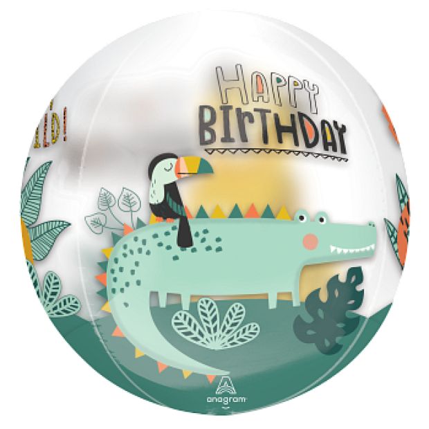 Get Wild Birthday Orbz Foil Balloon