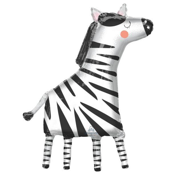 Get Wild Zebra Foil Balloon Shape - Party Affair